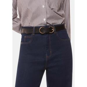 Whistles Dark Denim Stretch Barrel Leg Jean